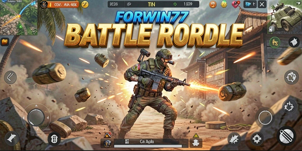 Tangkapan layar menampilkan aksi intens gameplay Battle Royale.