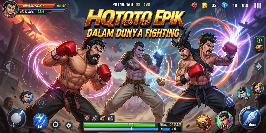 Tampilan gameplay seru di arena pertarungan HQTOTO.