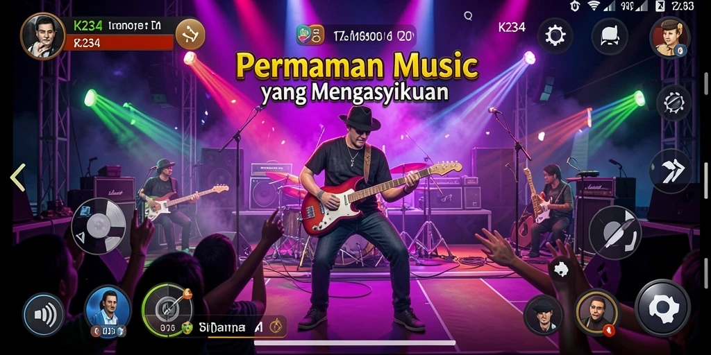 Tampilan gameplay K234 dengan antarmuka penuh warna dan interaktif.