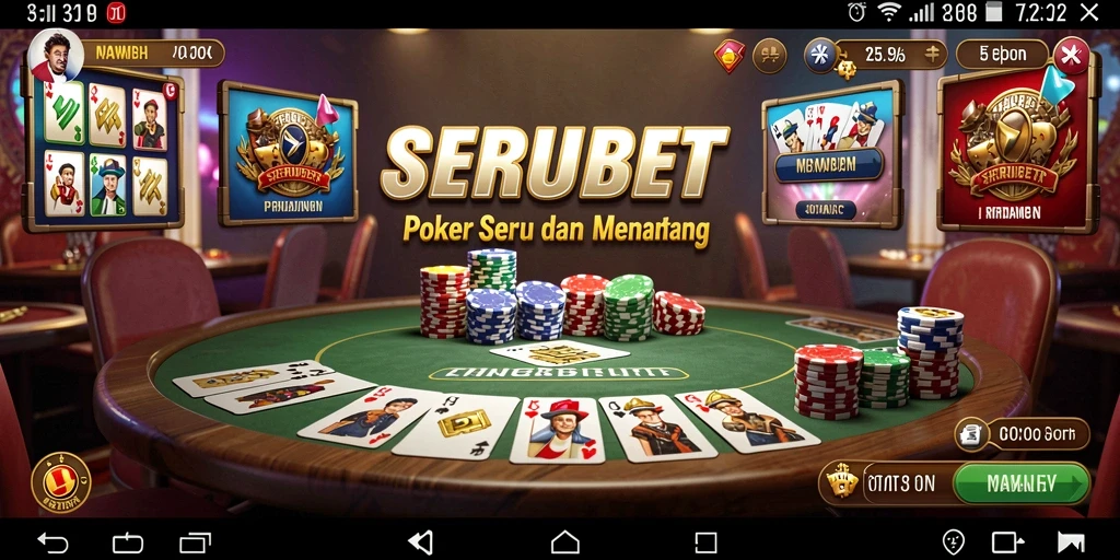 Tampilan SERUBET saat gameplay Poker yang menegangkan.